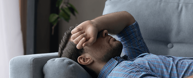 man concerned about his health